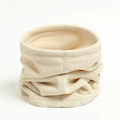 Thick warm fleece neck warmer in beige with button closure for outdoor winter cycling - Beige (WB76-1)
