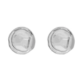 Vintage silver alloy geometric stud earrings with irregular lava texture for women - Silver