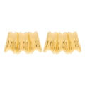 Orecchini dorati con trama a trapezio ondulata vintage e design geometrico in metallo - Oro