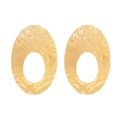 Orecchini vintage minimalisti ovali cavi in metallo dorato con finitura martellata - Oro