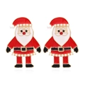 Lindos pendientes de Papá Noel en esmalte con aleación dorada y detalles de perlas - Rojo