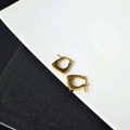 Orecchini a cerchio geometrici in oro 18K dal design quadrato piatto minimalista - Stile geometrico irregolare (1-7#22) / Oro