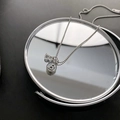 Zilveren kralenketting met een 3D-letter B hanger en een bijpassende ronde gegraveerde munt - Zilver (02-M15)