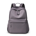 Minimalist lavender nylon backpack for women featuring waterproof fabric and large capacity - Gray