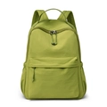 Minimalist avocado green nylon backpack with large capacity and water-resistant fabric - Green
