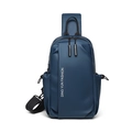 Wasserdichte marineblaue Crossbody-Tasche für Herren mit modischem vertikalem Aufdruck - Blau