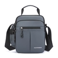 Borsa a tracolla uomo grigio scuro in nylon impermeabile con tasche multiple - Grigio