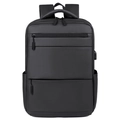Zaino porta PC business nero con porta di ricarica USB e tessuto impermeabile - Nero