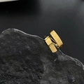Gouden titanium stalen brede ring met gegraveerde Stronger tekst en matte afwerking - Brede Stijl (JZ-100) / Goud