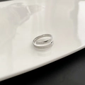Verstelbare zilveren titanium stalen ring met gegraveerde 'STRONGER' inspirerende tekst - Dunne Stijl (JZ-101) / Zilver