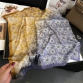 Vintage Seidenschal mit Paisley-Muster und Farbverlauf in Gelb und Violett 70cm - Lila Farbverlauf (FJ884-1)