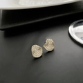 Orecchini a perno dorati irregolari con micro-intarsio di diamanti per donne - Stile Diamante Completo Irregolare Dorato (1-1-9)