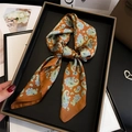 Ethnic paisley silk scarf in deep orange with vintage patterns and smooth texture - Vintage Orange Paisley Style (FJ888-1)