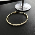 Elegant gold-tone adjustable zircon bracelet featuring textured relief and a clasp closure - Gold Segmented Pave Bracelet (548#XK)