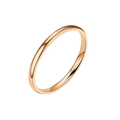 Polished rose gold stainless steel minimalist thin ring for stacking on white background - US 7 / 1mm Rose Gold