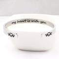 Bracciale rigido in acciaio argento con incisione My heart is with you - Il mio cuore è con te