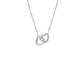 Elegante collana con pendente a due cuori intrecciati in argento con catena sottile - Argento