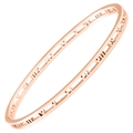 Dettaglio del bracciale in acciaio inossidabile oro rosa con numeri romani traforati - Oro 18K / Oro rosa