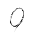 Minimalist 2mm black titanium steel ring band with a smooth matte finish for women - US 7 / 1mm Black