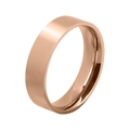 Close-up of a 6mm rose gold stainless steel ring with a polished mirror finish surface - Rose Gold