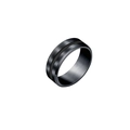 Nahaufnahme eines schwarzen Titanstahlrings mit gebürsteter Oberfläche und Nut - US 6 / Schwarz