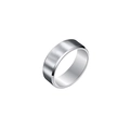 Anello in acciaio inossidabile lucido argento con superficie spazzolata e bordi smussati - US 5 / Acciaio Smussato