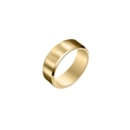 Anello in acciaio inossidabile placcato oro 18k con moderna texture spazzolata - US 5 / Oro Smussato
