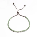 Pulsera tennis plateada de acero inoxidable con circonitas verdes y cierre ajustable - Verde