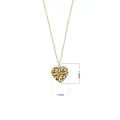 Detalle de collar con colgante de corazón dorado de 15mm con textura martillada única - Oro de 18K / Pequeño / Dorado