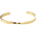Detailed view of the twisted Mobius design on a polished 18k gold-plated bangle - 18K Gold / Full Gold Color