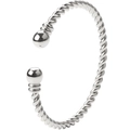 Bracciale rigido a filo intrecciato in acciaio inossidabile con punte sferiche argento - Oro 18K / Color Acciaio