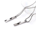 Sleek Mobius twist pendant necklace in polished titanium steel with box chain for unisex style - Steel