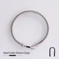Bracelet torsadé en acier avec fermoir droit, design câble en acier inoxydable durable - Fermoir Droit Homme 1ère Gén / Couleur Acier