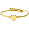 Bracelet câble tressé en acier inoxydable doré en forme de cœur avec design ouvert ajustable - Or - Vierge