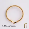 Bracelet jonc torsadé doré avec fermoir droit et finition polie brillante - Fermoir Droit Homme 1ère Gén / Doré