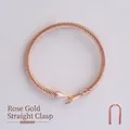 Rose gold twisted cable bracelet featuring a minimalist straight clasp design - Women's 1st Gen Straight Clasp / Rose Gold