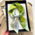Van Gogh style green wheat field silk scarf neatly folded in a premium gift box - 70x70cm / Green Wheat Field Style (FJ785-1)