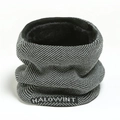 Macro detail of herringbone knit pattern with plush fleece lining and white logo text - Dark Gray