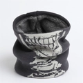 Skull patterned knit neck warmer with thick fleece lining for winter warmth - Gray