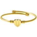 Bracelet câble doré avec breloque cœur et lettre U gravée sur un fil d'acier torsadé - Lettre U Or