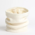 Detalle de la braga de punto acanalado con forro polar grueso para abrigo de invierno - 24cmx22cm / Blanco (WB66-4)