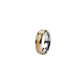 Men's two-tone stainless steel ring with 18k gold foil inlay and polished silver edges - US 6 / Gold