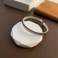 Bracciale rigido moderno in acciaio al titanio argento con trama a bobina a molla - Stile Sottile (1-5#19)