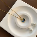 Collana a lucchetto Ruyi dorata con inserto in conchiglia di abalone di lusso - Stile Serratura della Pace Conchiglia di Abalone