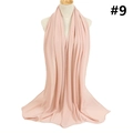 Detail of light pink bubble chiffon scarf fabric texture on a mannequin torso - 174x68cm / Nude Pink (TH9-9)