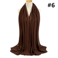 Detailed view of dark brown chiffon hijab showing premium texture and soft drape - 174x68cm / Dark Brown (TH9-6)