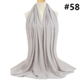 Detail of light gray chiffon hijab scarf with fine rolled edges on a display mannequin - 174x68cm / Light Gray (TH9-58)