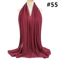 Detailed texture of burgundy bubble chiffon shawl with premium stitching on soft fabric - 174x68cm / Wine Red (TH9-55)