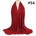 Close-up of deep red chiffon shawl showing sheer texture and elegant drape on mannequin - 174x68cm / Bright Red (TH9-54)