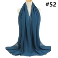 Detailed view of dark cyan chiffon shawl with fine edges draped on a mannequin - 174x68cm / Deep Teal (TH9-52)